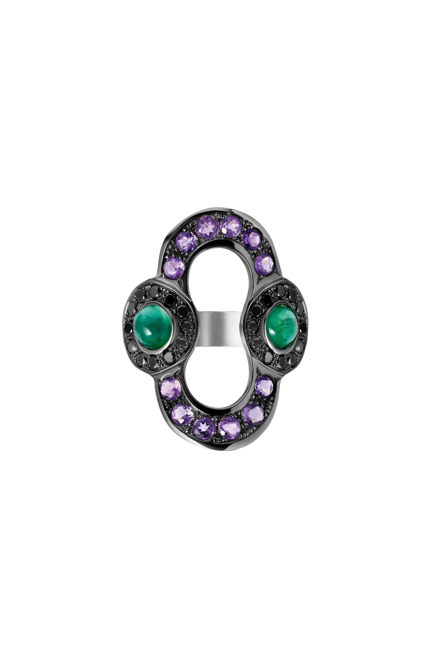 Amethyst and emerald ring