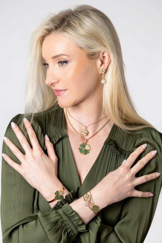 Lucky Tsavorite & Diamond Bangle