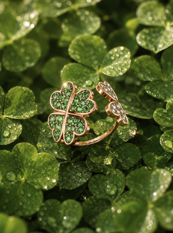 Lucky Tsavorite & Diamond Ring