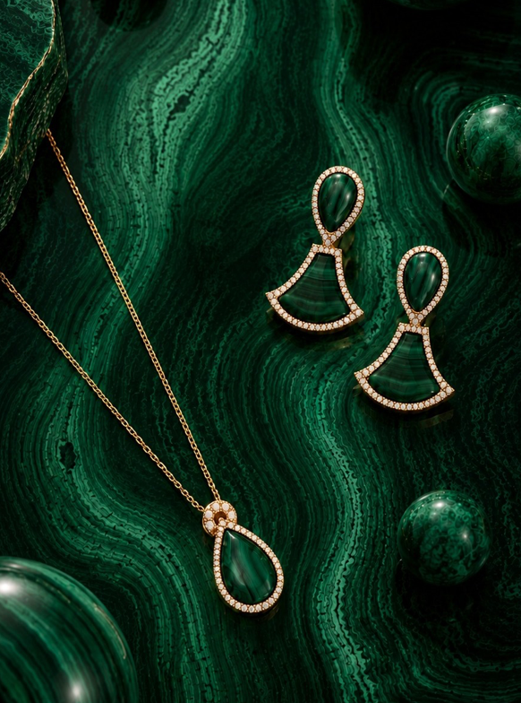 Powerstone Malachite Drop Necklace