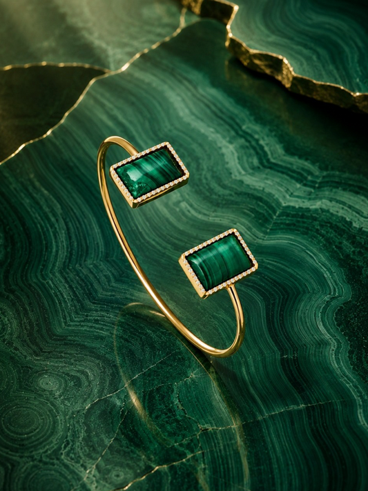 Powerstone Malachite Open Bangle