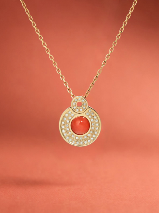 Powerstone Coral Pendant Necklace
