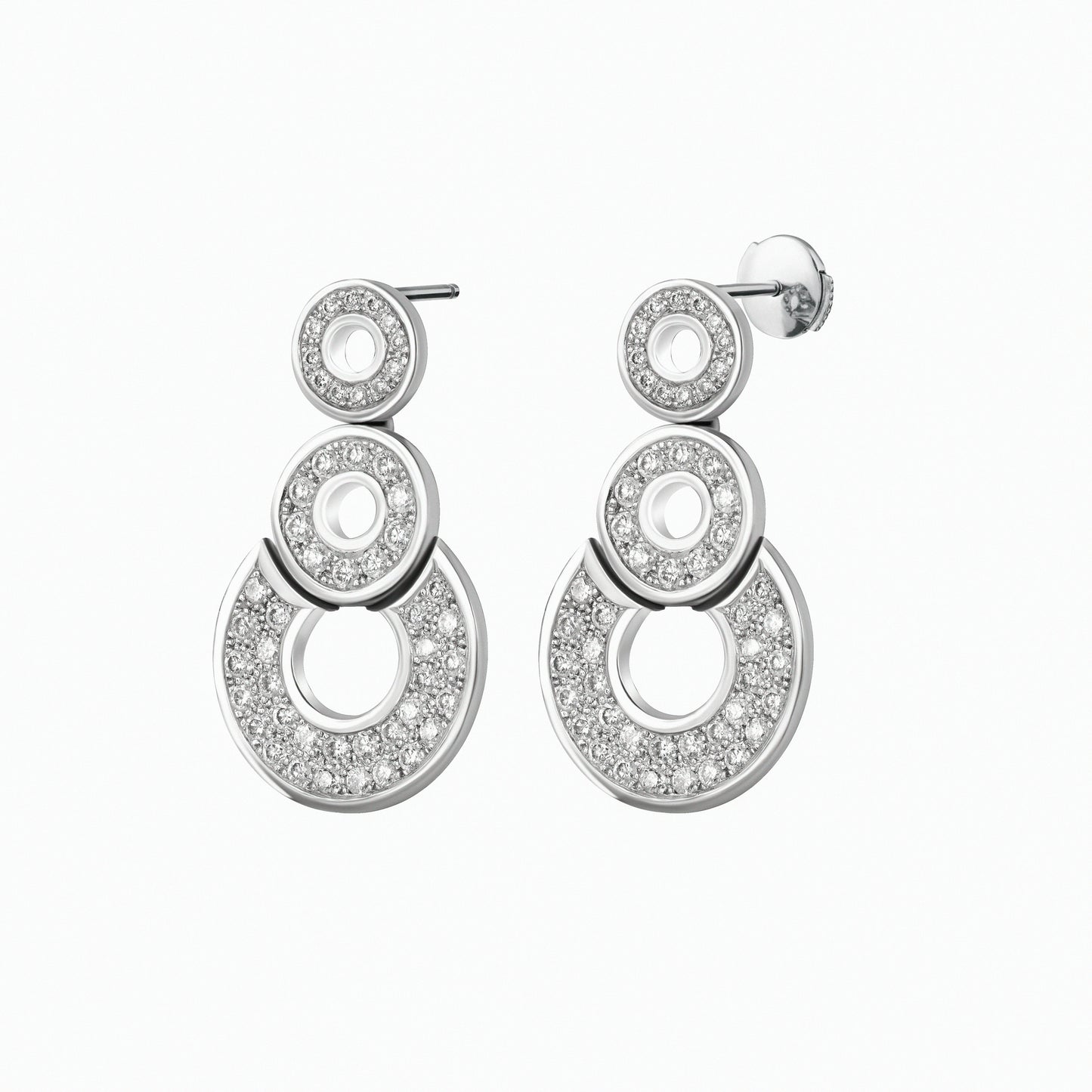 White gold earrings