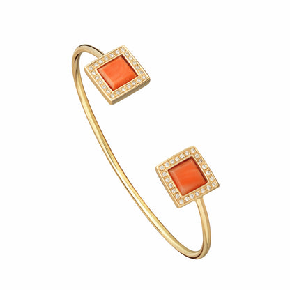 Powerstone Coral Open Bangle