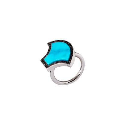 Powerstone Turquoise & Diamond Ring