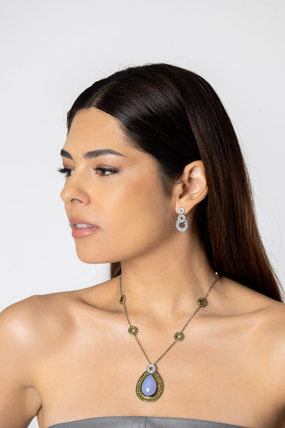 White Gold Diamond Drop Earrings