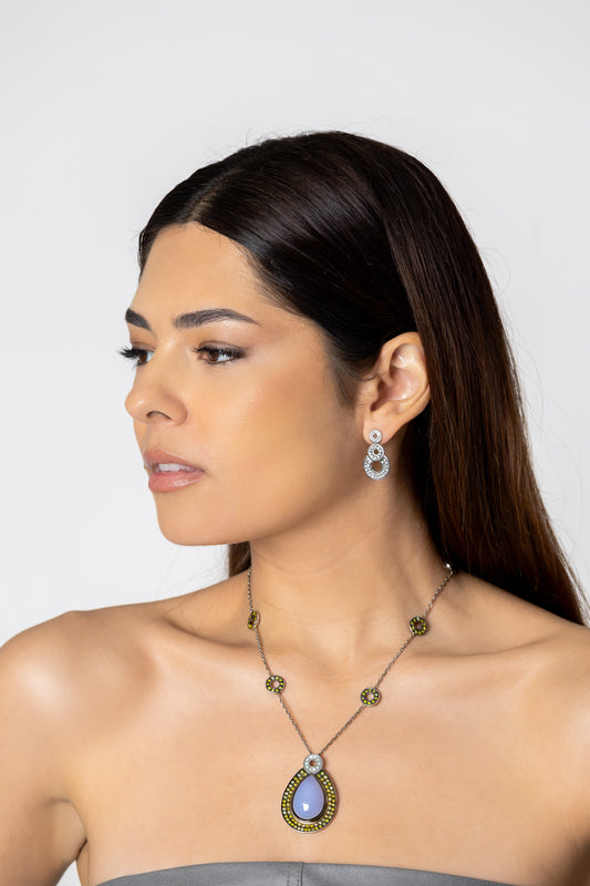 White Gold Diamond Drop Earrings