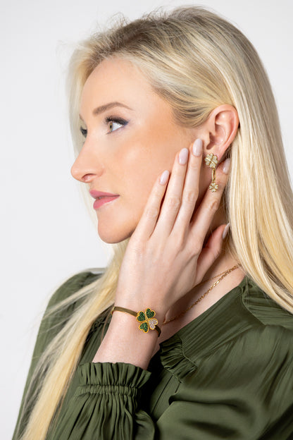 Lucky Tsavorite & Diamond Earrings