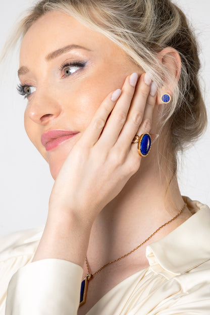 Powerstone Lapis Lazuli & Diamond Ring