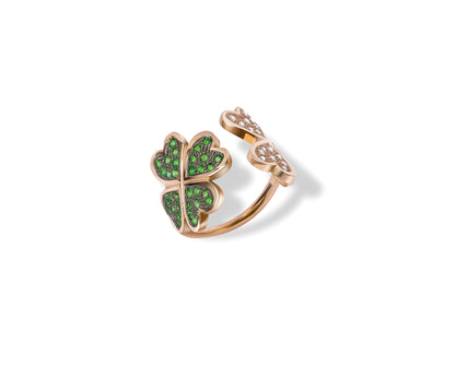 Lucky Tsavorite & Diamond Ring