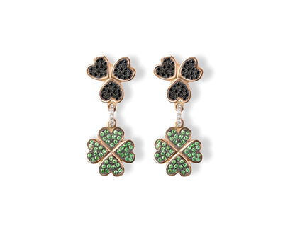 Lucky Tsavorite & Diamond Earrings
