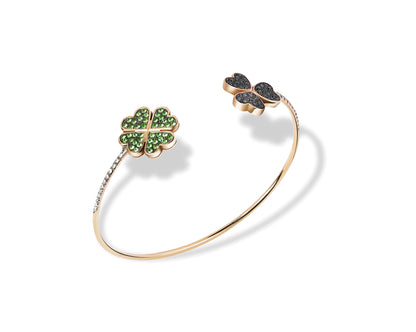 Lucky Tsavorite & Diamond Bangle