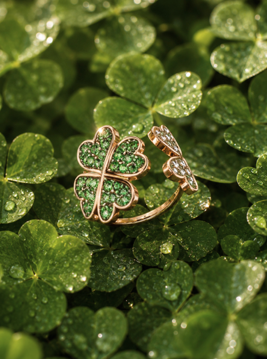 Lucky Tsavorite & Diamond Ring