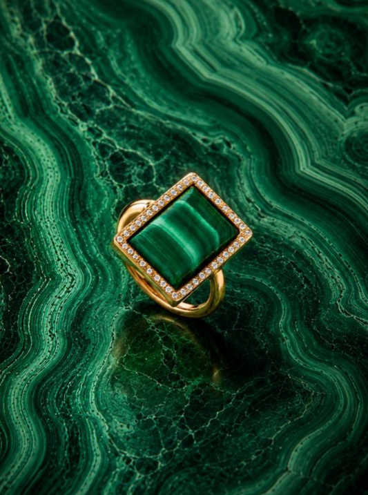 Powerstone Malachite Statement Ring