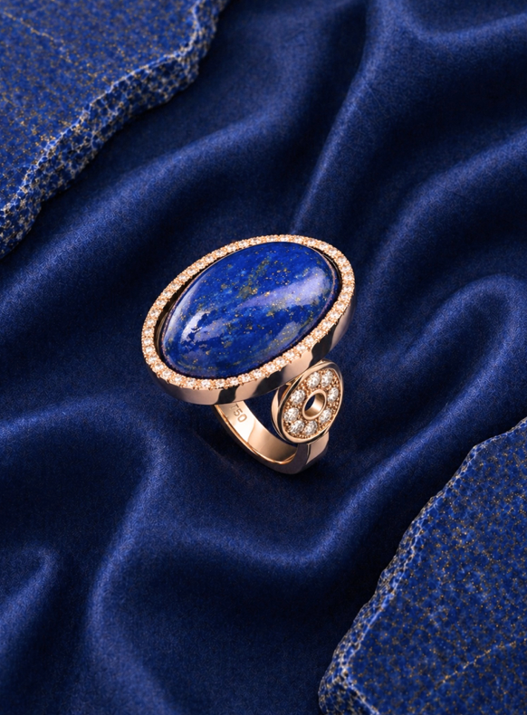 Powerstone Lapis Lazuli & Diamond Ring
