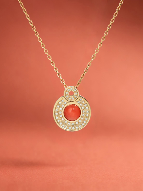 Powerstone Coral Pendant Necklace