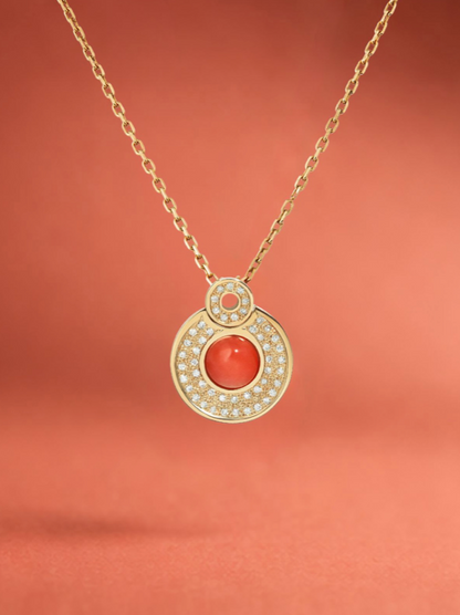 Powerstone Coral Pendant Necklace